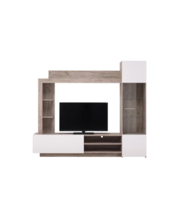 Mobile tv "torino" rovere e bianco, 204x35x174,5 cm
